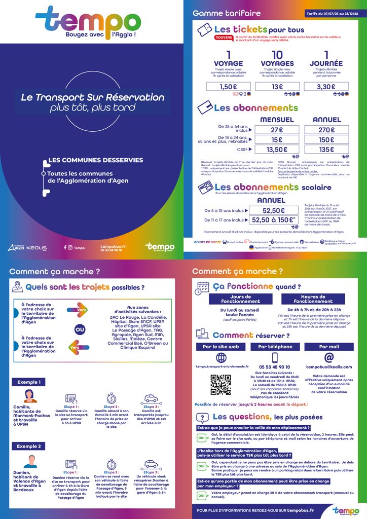 Transport Sur Réservation Plus tôt Plus Tard P1