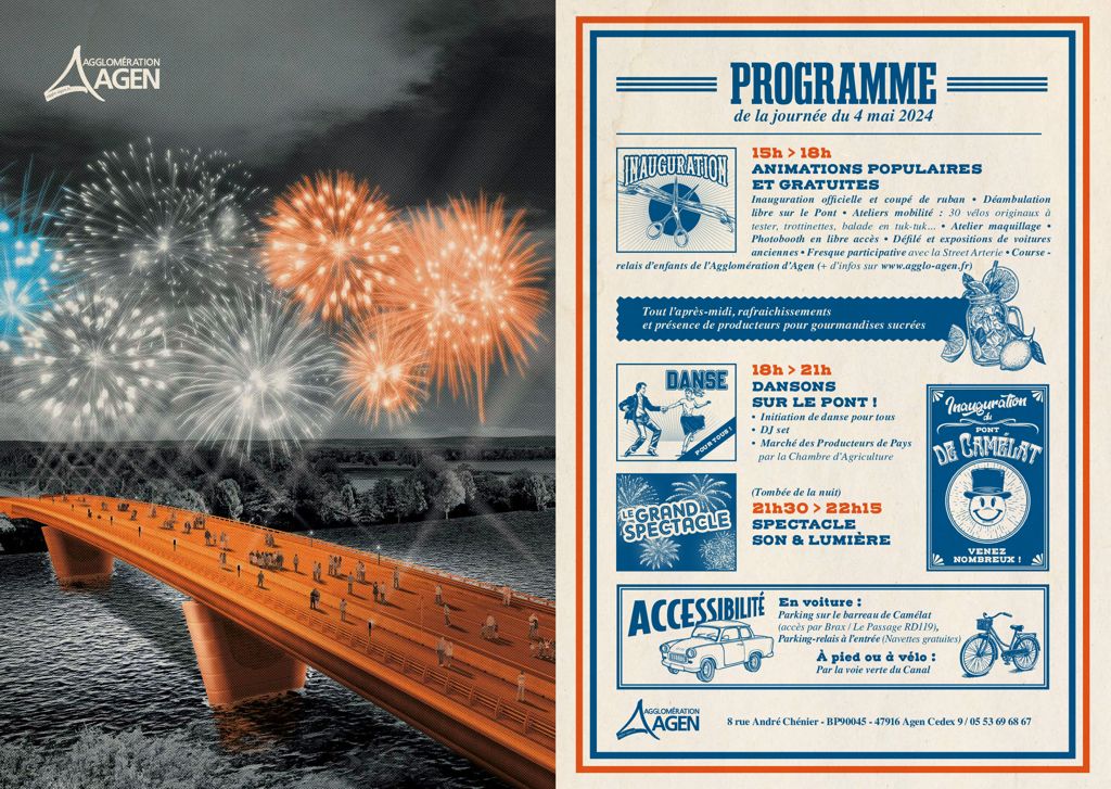 Invitation; inauguration; Pont de Camélat