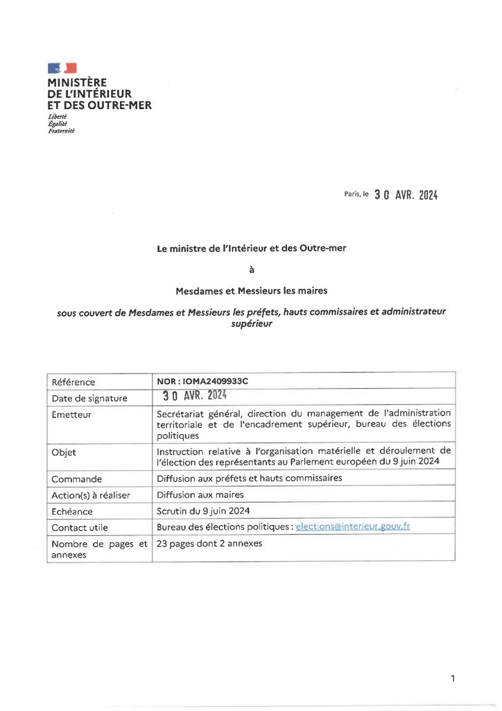 Circulaire Maires