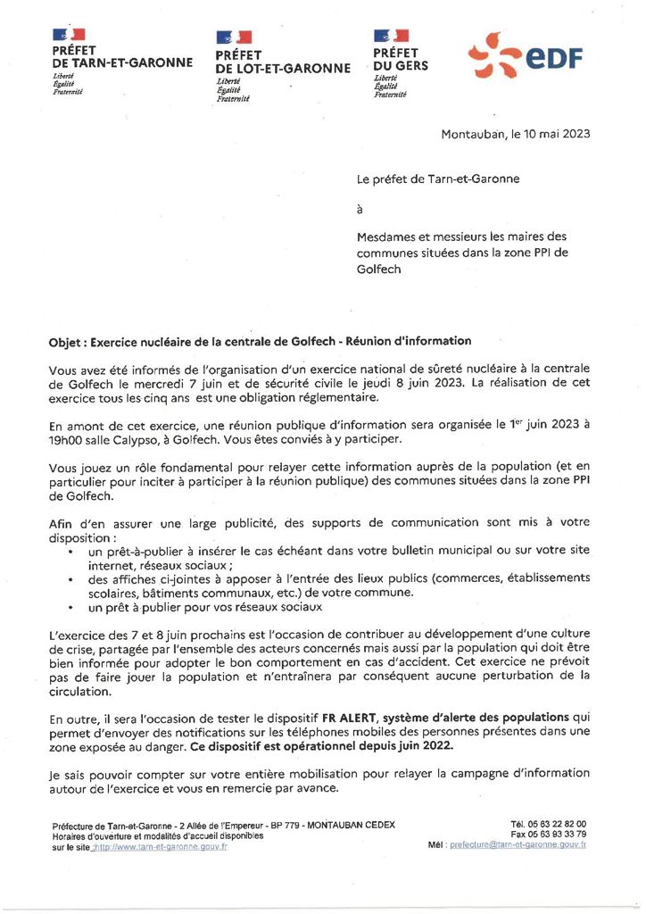 Communication Exercice National Sureté Nucléaire 7 et 8 Juin 2023 P1