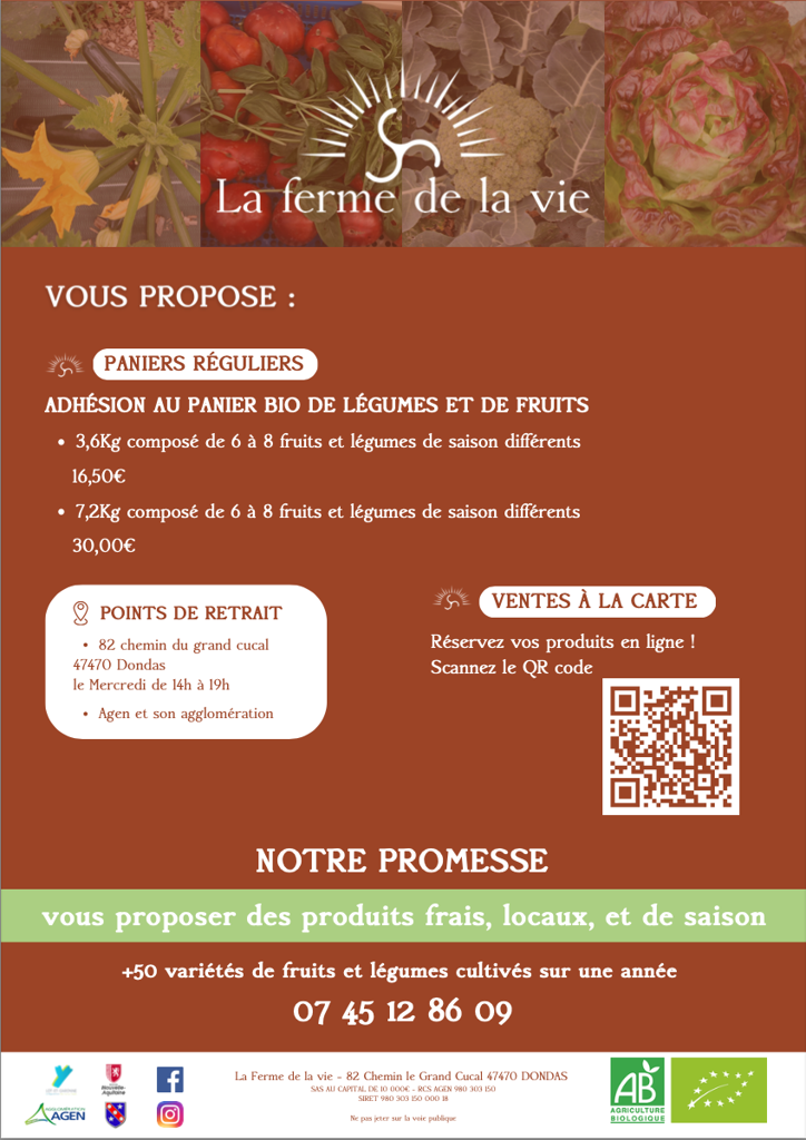 Flyer P1 Portes Ouvertes à la "Ferme de la Vie"  -DONDAS-Le Grand Cucal-