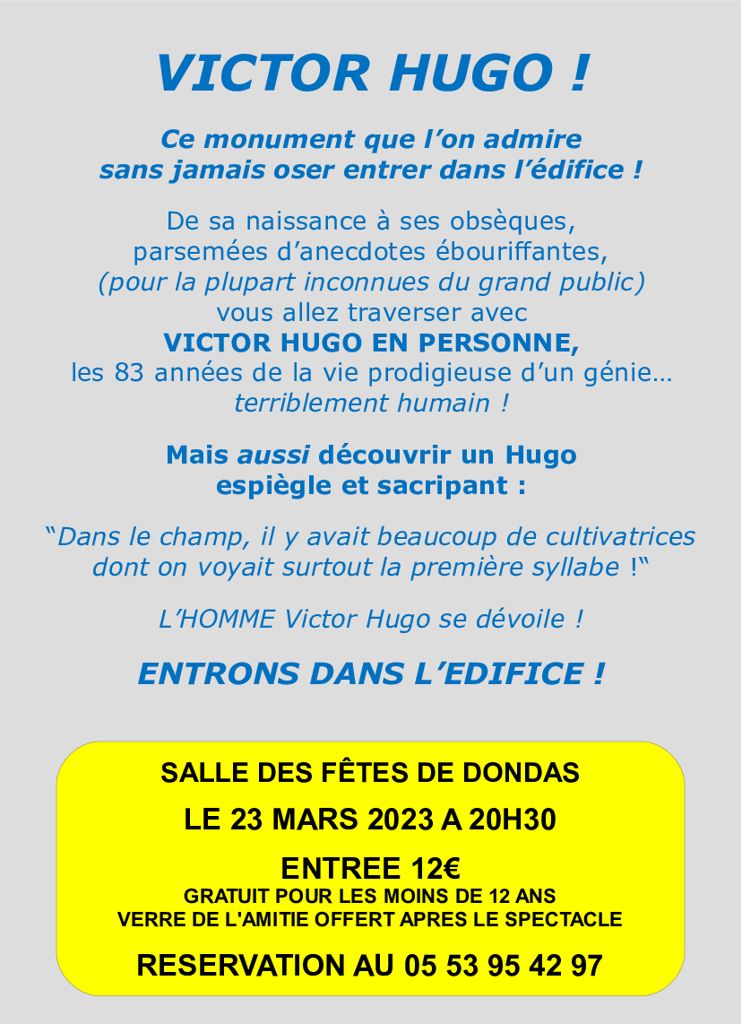 L'ACD vous propose du théâtre avec la dernière production d'Antoine Beauville le 23 mars 2024
