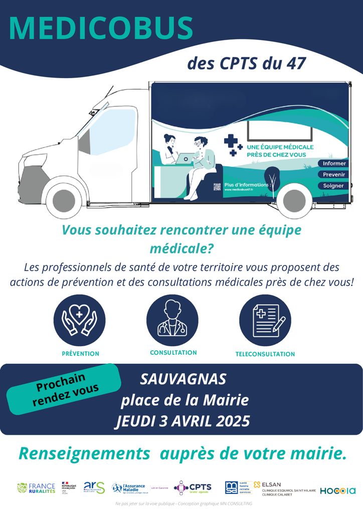 Date de passage du MEDICOBUS à Sauvagnas