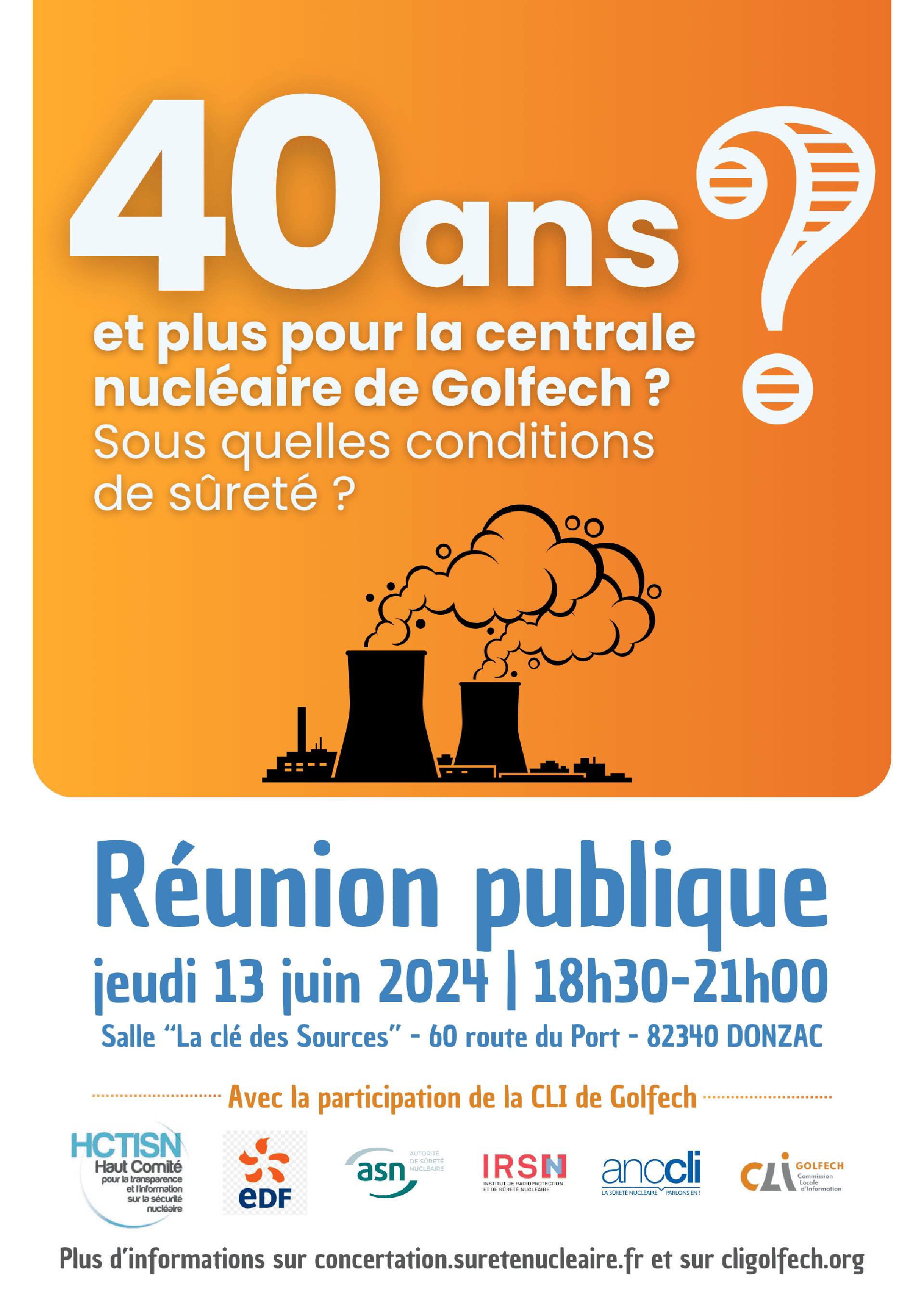 Concertation publique 40 ans et plus pour la centrale nucléaire de Golfech