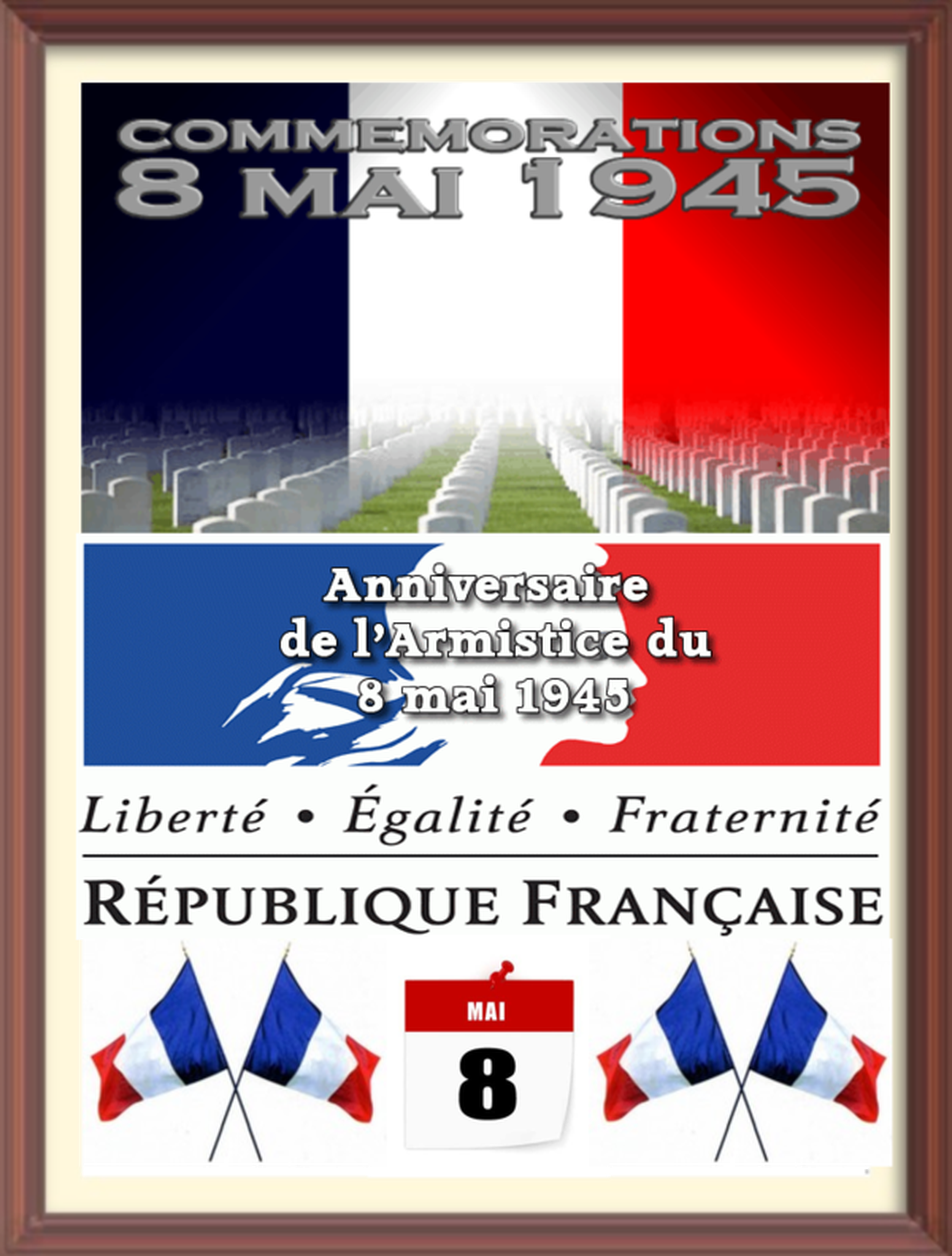 Affiche commémorations Armistice 8 mai 1945